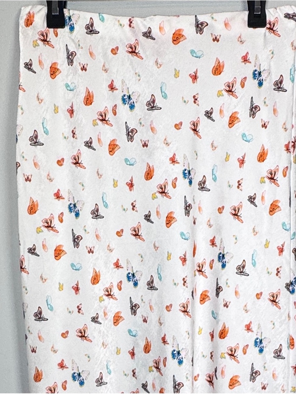 Philosophy White Skirt with Orange, Blue and Yellow Butterfly Print